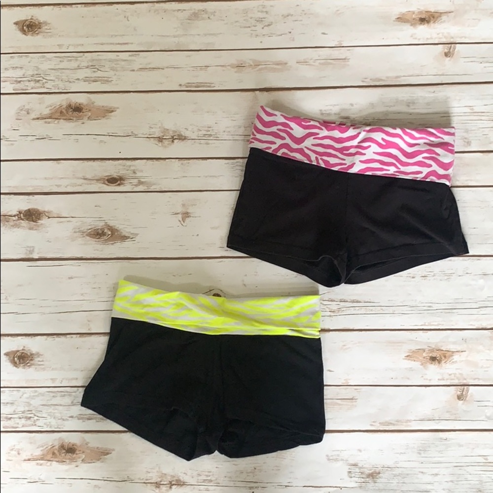 COPY - 2 Pairs of Juniors Black Fold Over Spandex Shorts